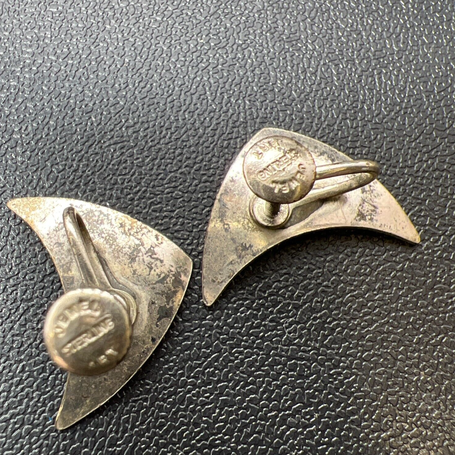 Jewel Art Sterling Silver Screw Back Earring & Pin Brooch Jewelry Set 17.33g