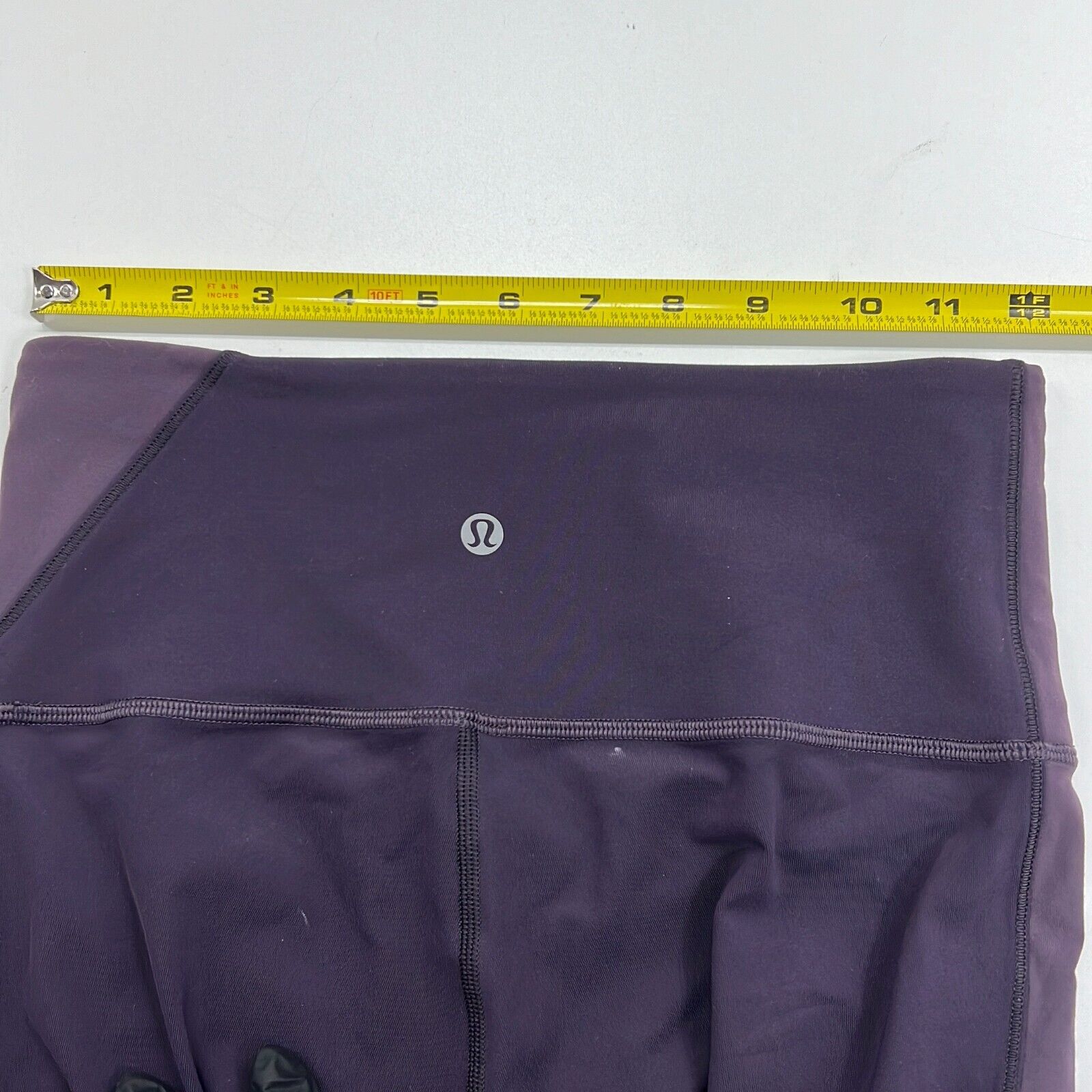Lululemon Purple Colorblock Elastic Waist Skinny Cropped Leggings 24" Waist