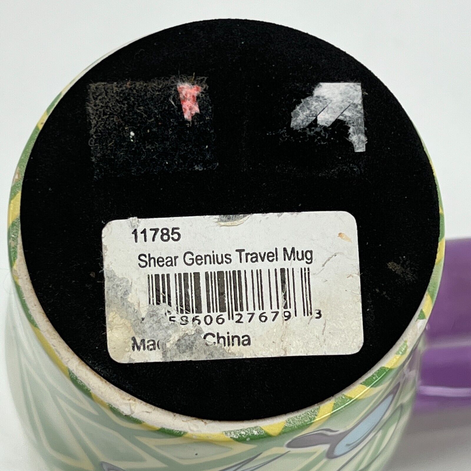 Ceramic Shear Genius Handled Travel Mug Hairdresser Stylist Multi Colored