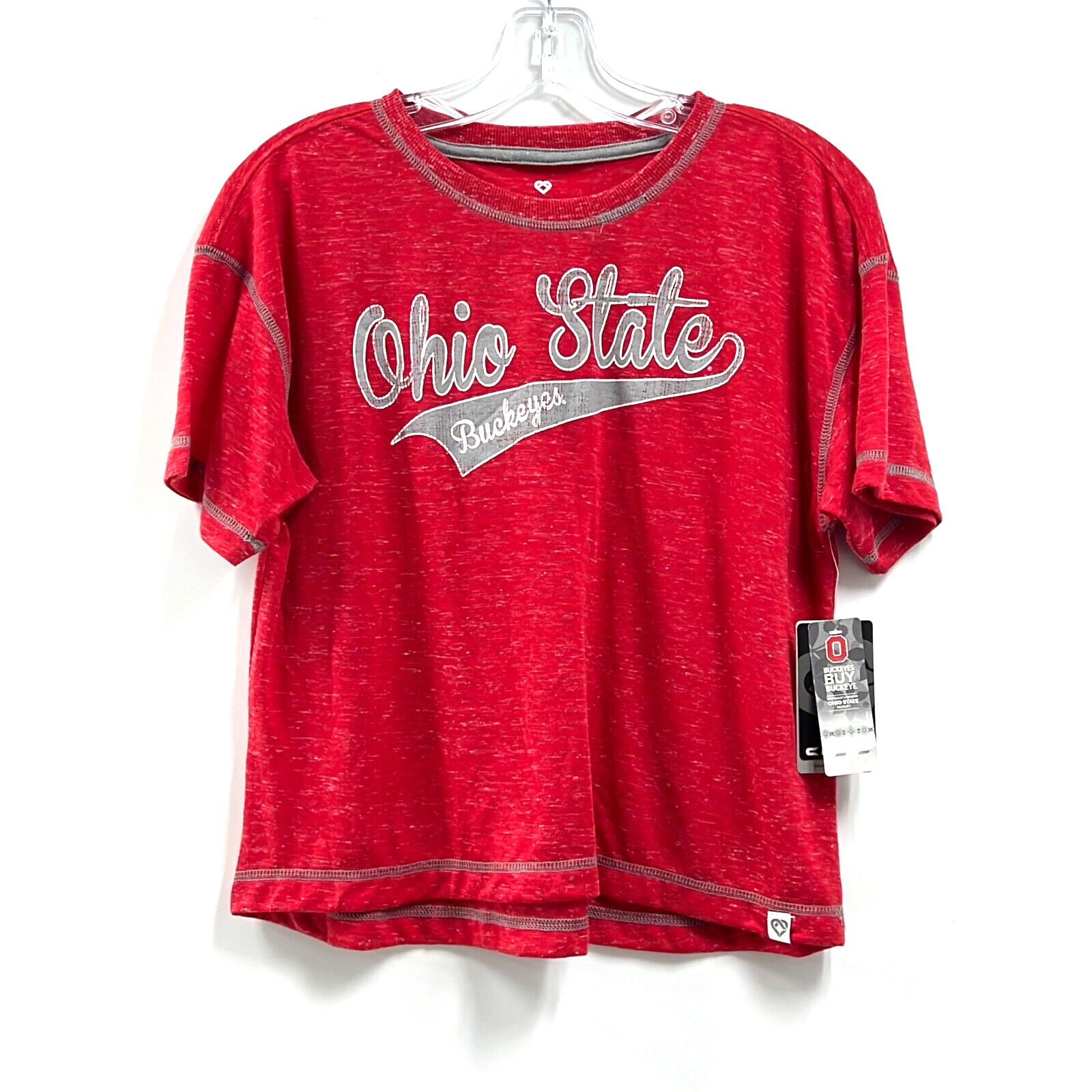 NWT Colosseum Women's Red Ohio State Buckeyes Football Shirt Size Medium