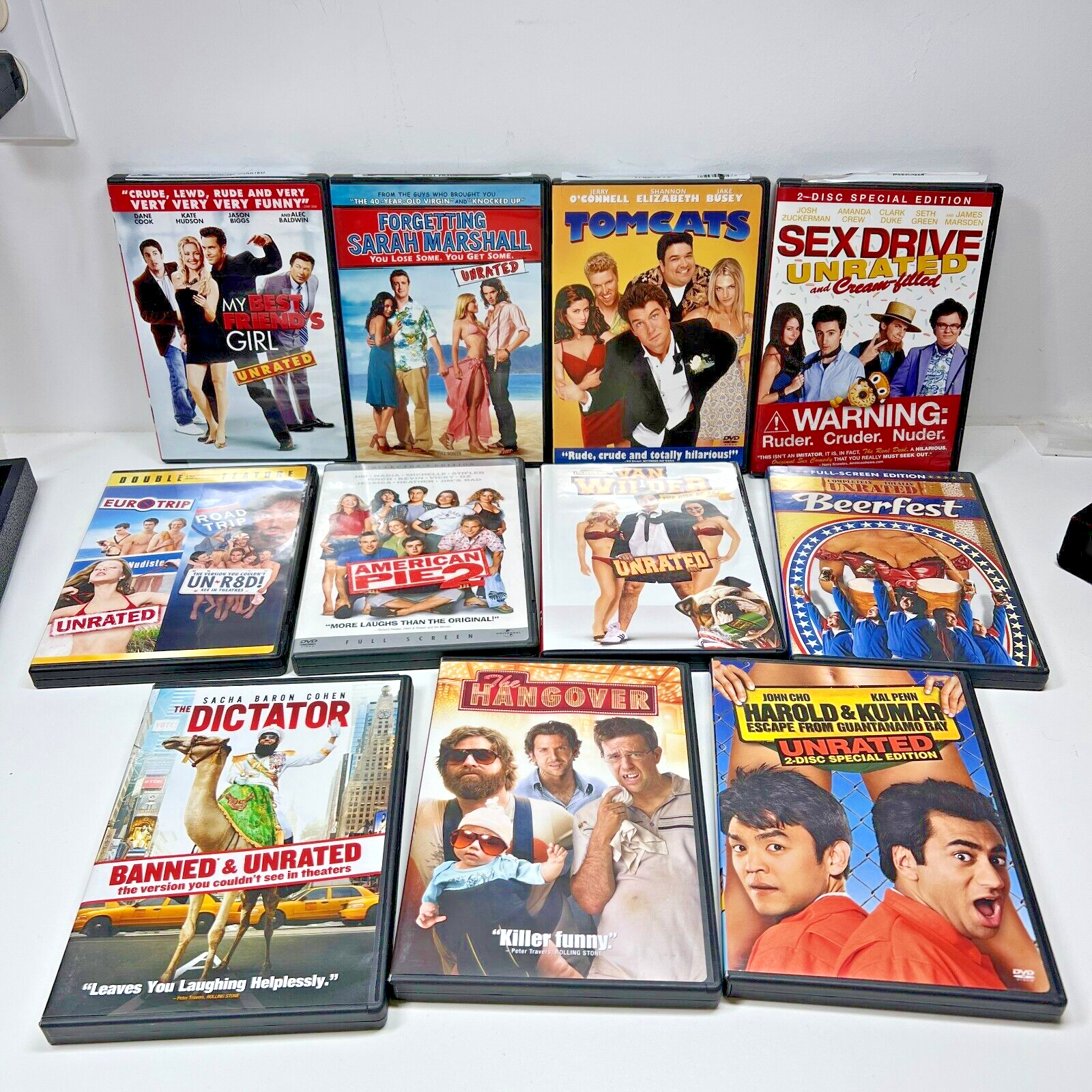 Raunchy Comedy Movies DVDs Rated R and Unrated Lot of 11