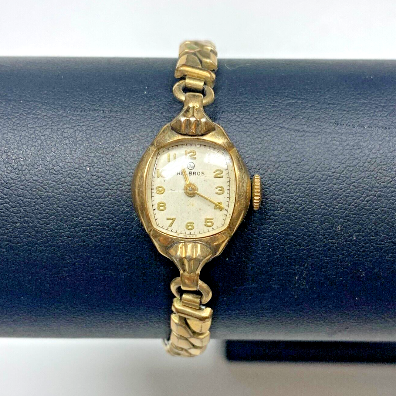 Helbros Women's Gold Tone Swiss Movement Analog Wristwatch Ticking