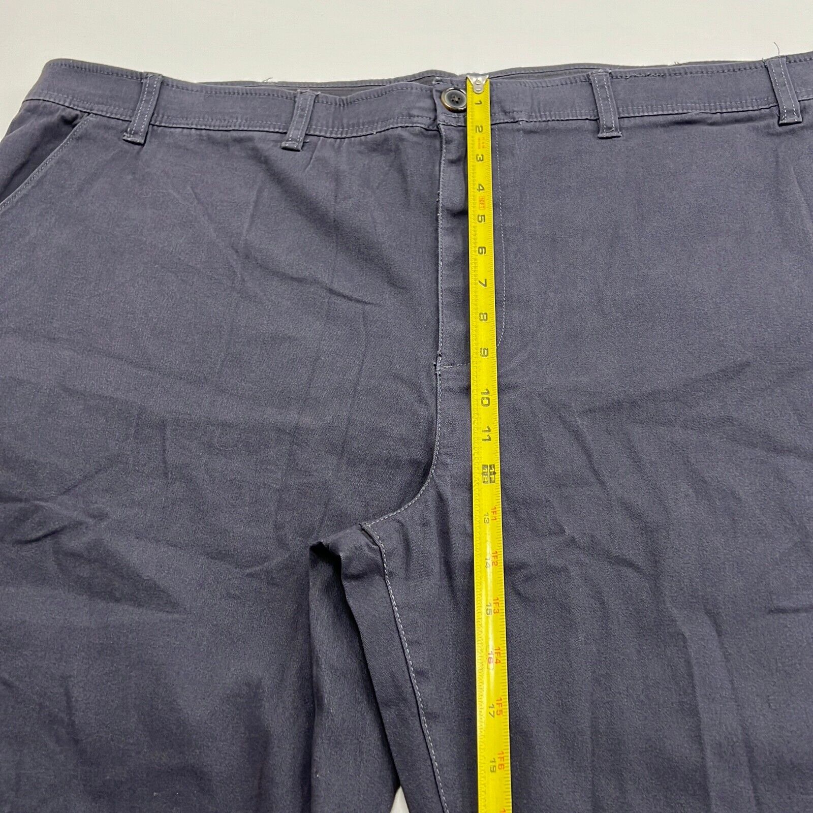 Comfort Casual Men's Blue Flat Front Pockets Straight Leg Chino Pants Size 48/S