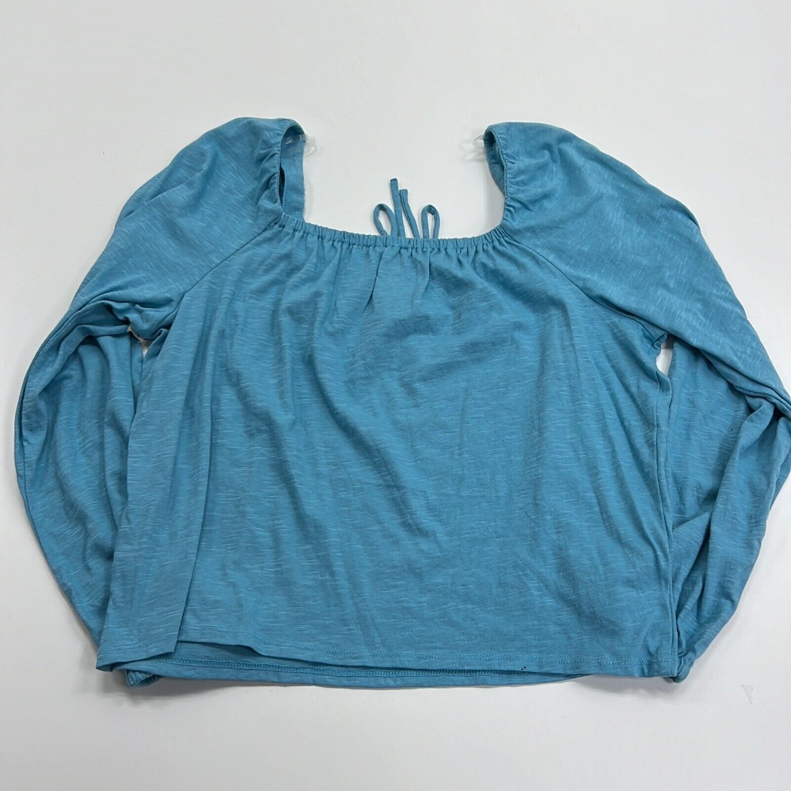 NWT A.n.a A New Approach Women's Blue Long Sleeve Pullover Cropped Top Size L