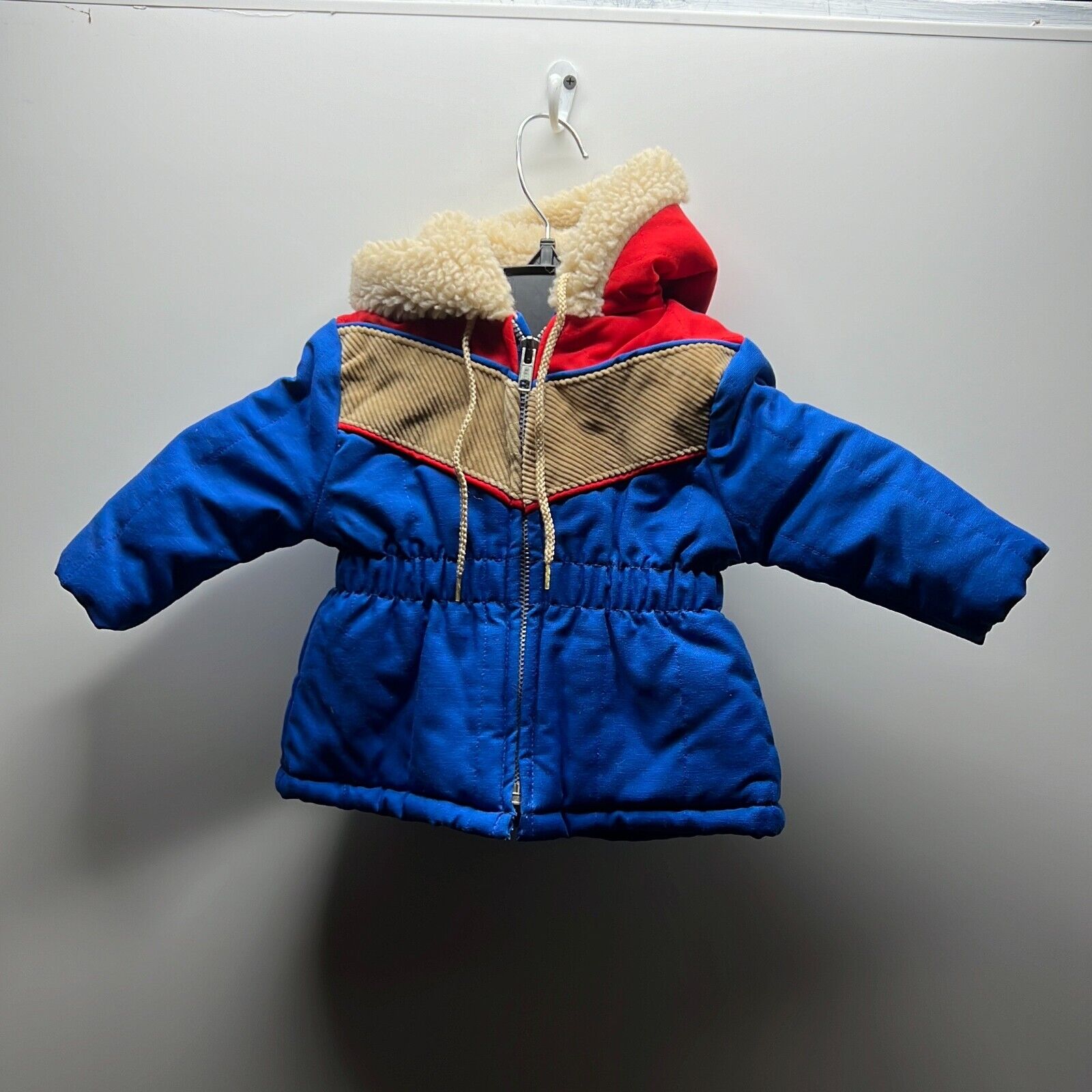 Unisex Baby Multicolor Long Sleeve Hooded Full Zip Puffer Jacket Size 12M Vtg