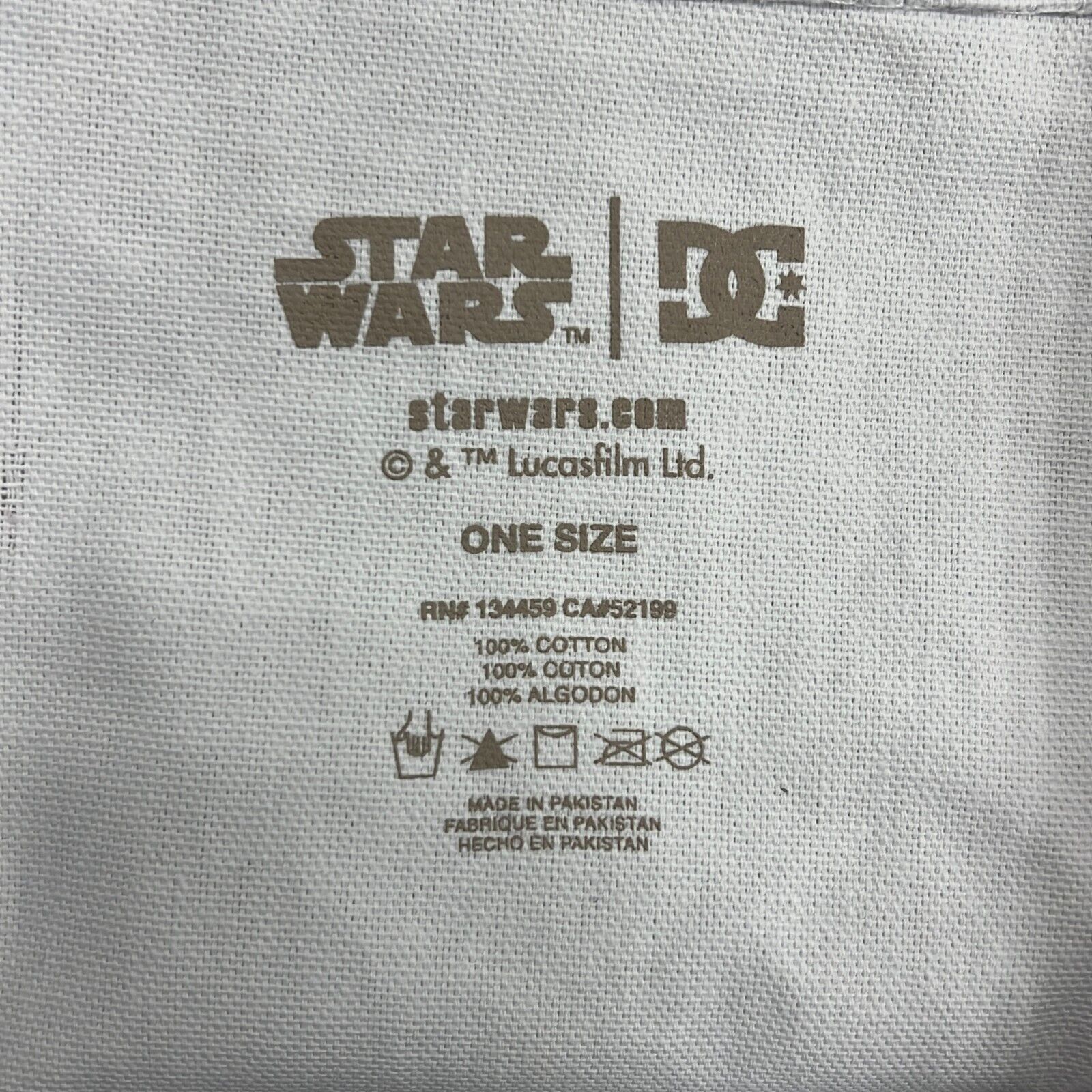 NWT Star Wars DC Women's White Cotton Double Handle Tote Bag One Size