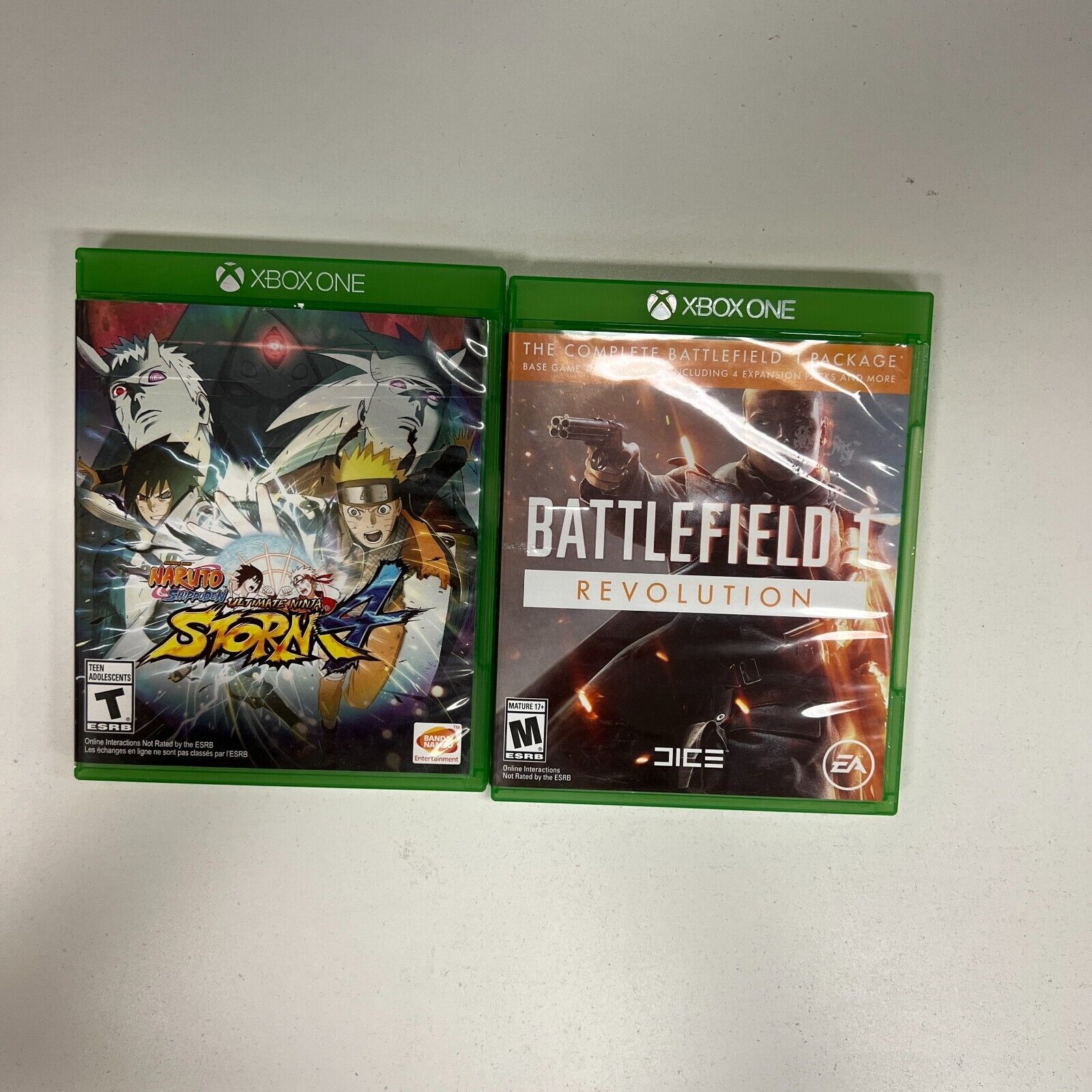 2 Microsoft Xbox One Games Naruto Shippuden and Battlefield 1