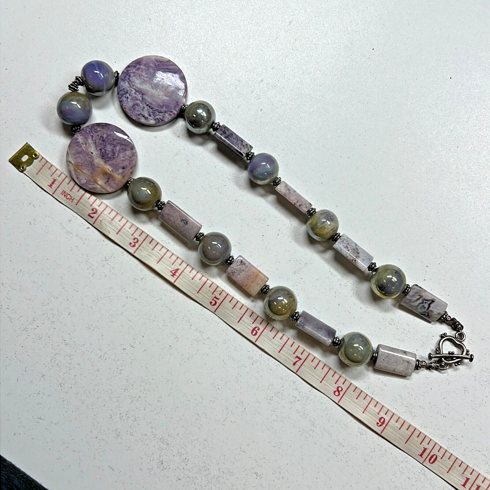 Women's Multicolor Single Strand Purple Stone Beaded Necklace