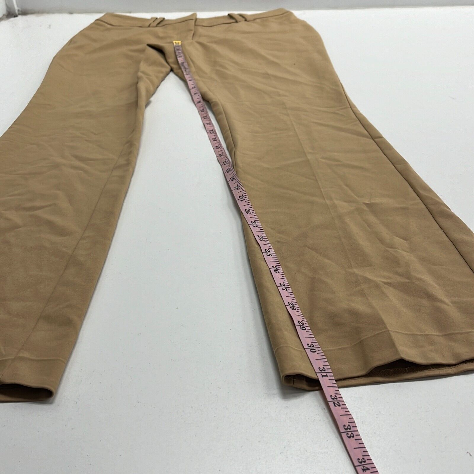 New York & Company Women's Beige Flat Front Flared Leg Dress Pants Size Small