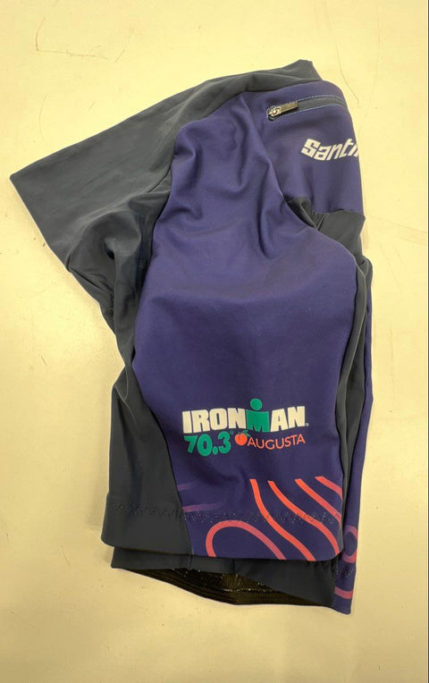 Santini Ironman 70.3 Augusta Padded Cycling Bike Shorts Blue Made in Italy Sz M