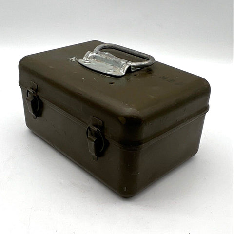 Vintage Military Chest M27 Metal Storage Box Olive Drab 12x7x6 Inch