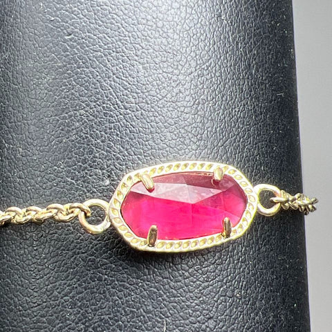 Kendra Scott Pink Rhinestone Adjustable Gold tone Bracelet