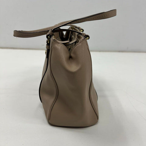 Coach Taupe Leather Peyton Jordan Double Zip Satchel Handbag F25669