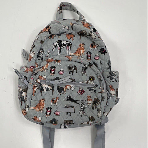 Vera Bradley Best in Show Dog Print Gray Quilted Cotton Mini Backpack