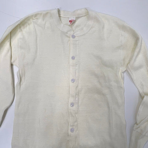 Vintage 80s Healthknit Men's Union Suit Long Johns Cream Cotton USA Made L 42-44