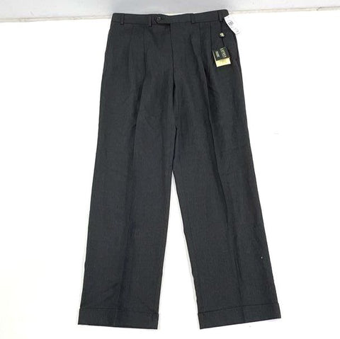 NWT Lauren Ralph Lauren Men's Gray Pleated Cuffed Dress Pants Slacks 35x32