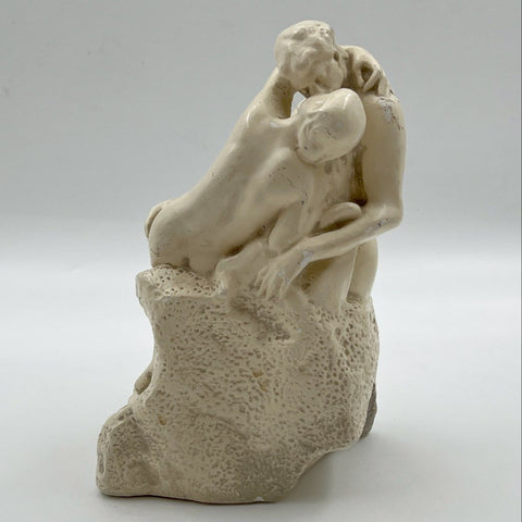 Esco After Rodin The Kiss Plaster Sculpture 11" Vintage Art Reproduction Statue