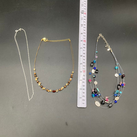 Lia Sophia Costume Jewelry Lot 8pc Necklaces Pendants Bracelet Silver Gold Tone