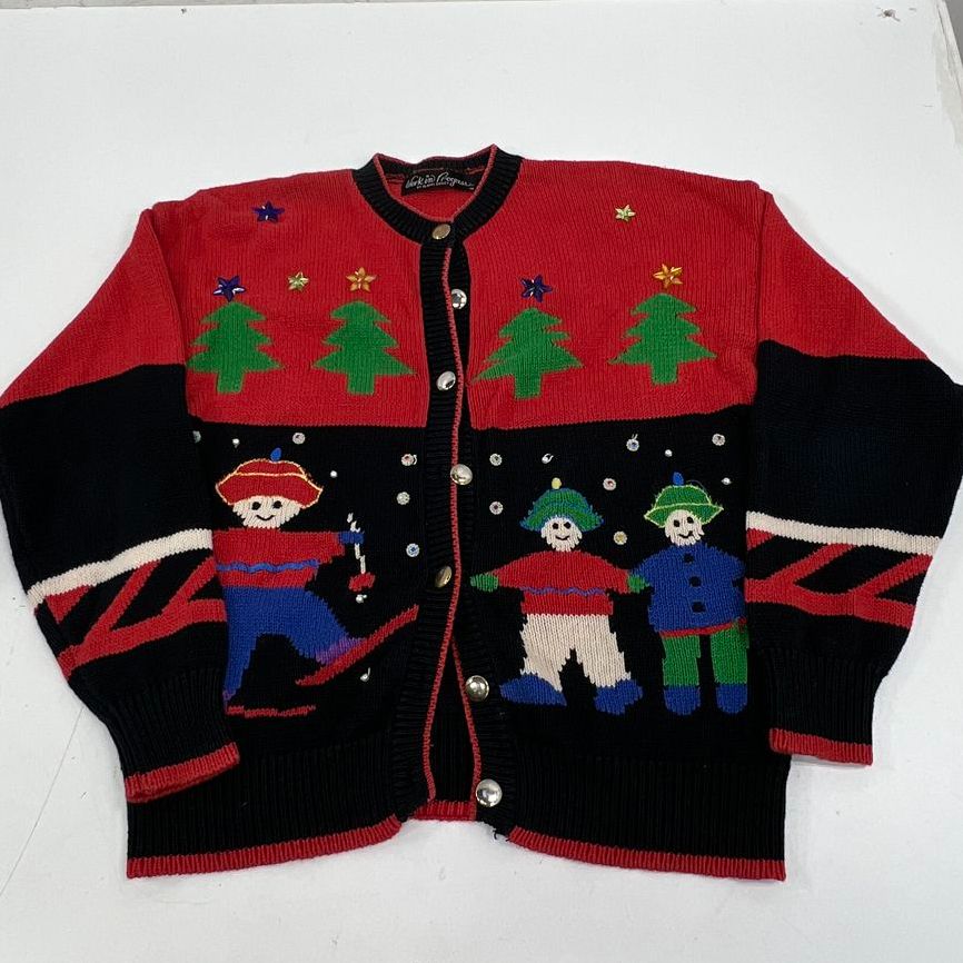 Vintage Ugly Christmas Sweater Lot 4 Womens Mixed Sizes Holiday Party Stained