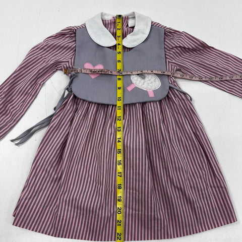 Vintage 80s 90s Polly Flinders & Nannette Girls Striped Smocked Dresses Sz 4 5