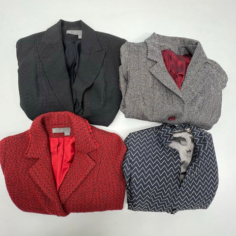 M Siamo Women's Career Blazer Jacket Lot 4 Multicolor Vintage Y2K Boucle Sz 4