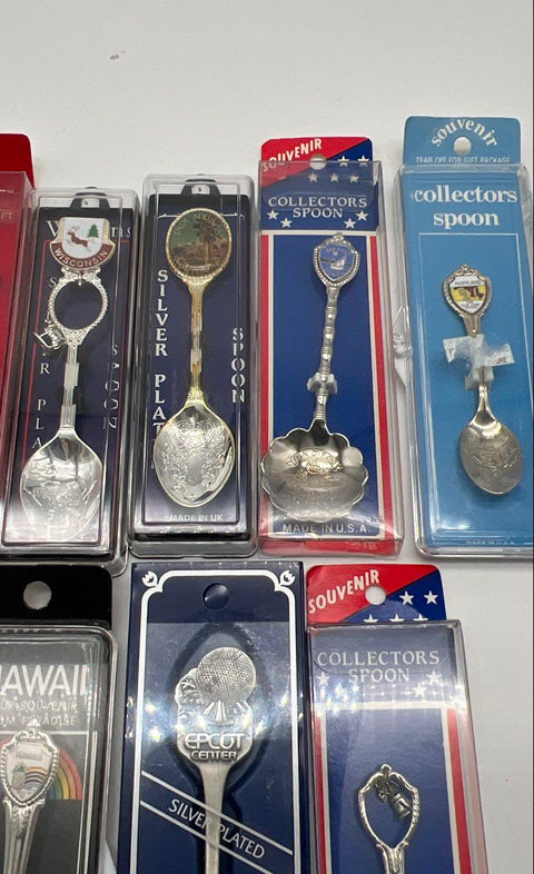 Souvenir Spoon Lot of 12 Vintage Silver Plated Epcot Universal Studios States