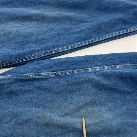 Liberty Denim Bib Overalls Carpenter Triple Stitch Blue Workwear Sz 32x30