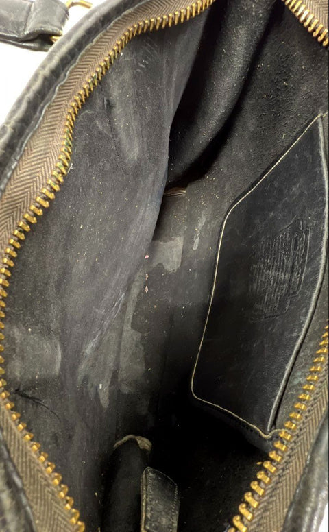 Vintage 80s Coach 9315 Black Leather Small Brief Bag Top Handle Satchel Handbag