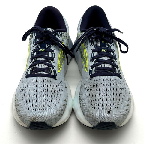 Brooks Glycerin 20 Neutral Grey Blue Yellow Women's Running Shoes Size 9.5