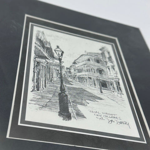 Don Davey New Orleans Prints Set 2 Demarchy Patio Royal Street 1976 10x8 Signed