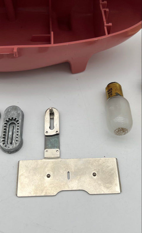 Singer Buttonholer Sewing Machine Attachment Set Pink Rocket Case Vintage