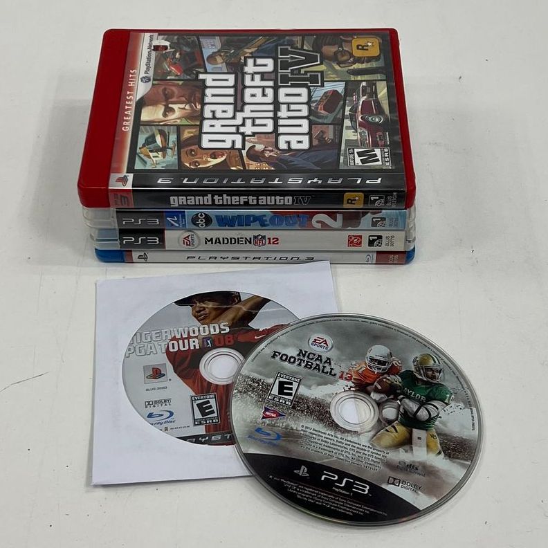 Sony PlayStation 3 Game Lot 6 Games GTA IV Madden NCAA Football Tiger Woods