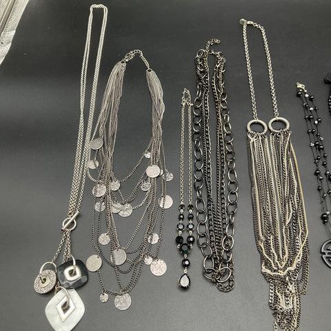 Statement Costume Jewelry Lot 10 Necklaces Starfish Cross Rhinestone Beaded
