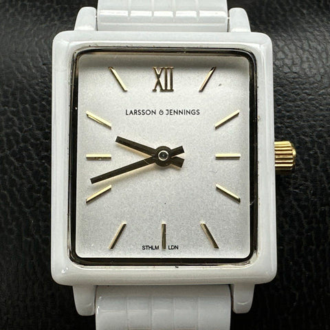 Larsson & Jennings Square White Ceramic Watch LJ-BFCE-33V1-WWW White
