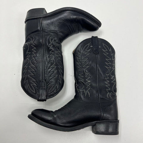 Double H Work Western 3267 Black Leather Cowboy Boots Men's Size 9.5 2E