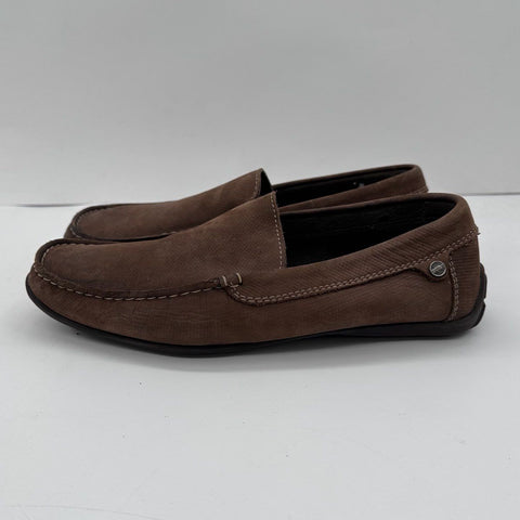Bosi Brown Leather Driving Loafers Slip On Moccasins Men's Size 9
