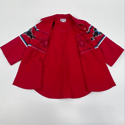 Vintage 80s Saisa Southwestern Aztec Print Western Shirt Made USA Sz L