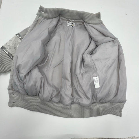 Vintage 80s Pioneer Wear Metallic Puffy Lurex Bomber Sweater Jacket Sz 12