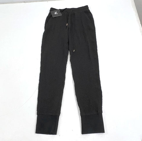Nu Denmark Vie Black Gauzy Drawstring Joggers Trousers Women's XS NWT