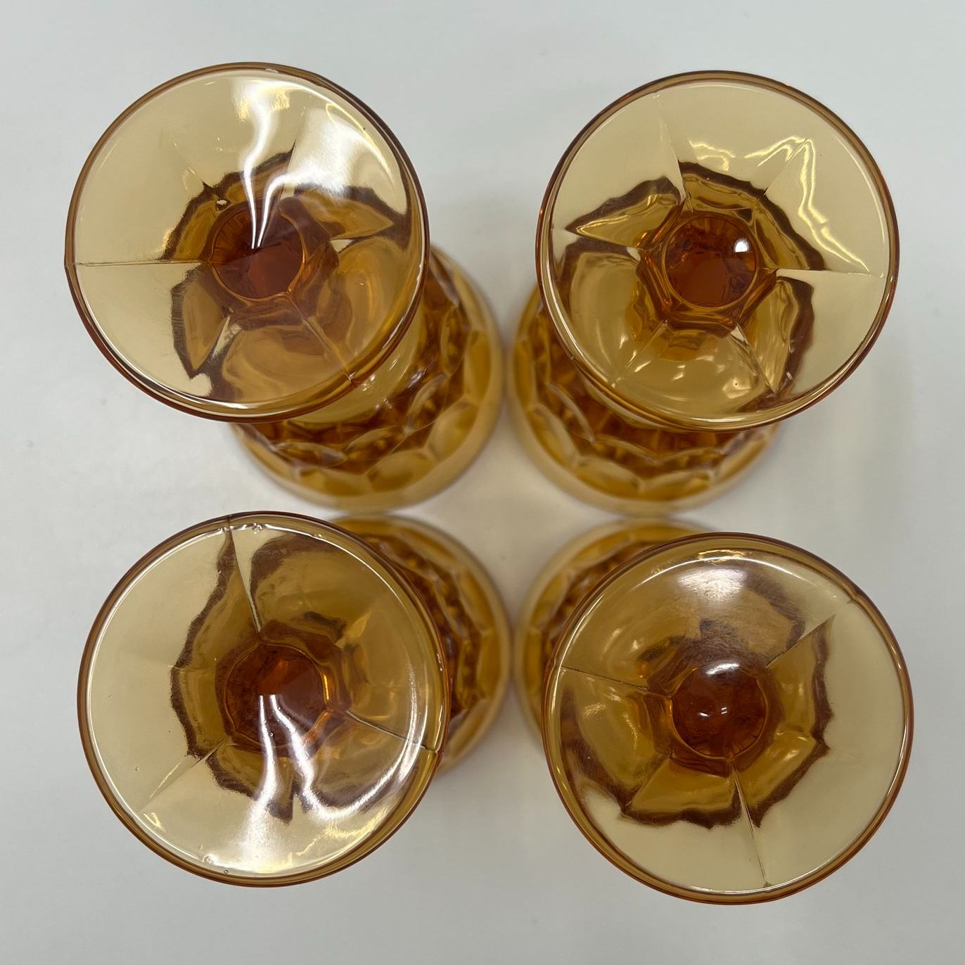 Vintage Noritake Perspective Amber Wine Goblets Set of 4