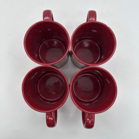 Temp-tations Old World Cranberry 16 oz Coffee Mug Set 4 Piece Lot