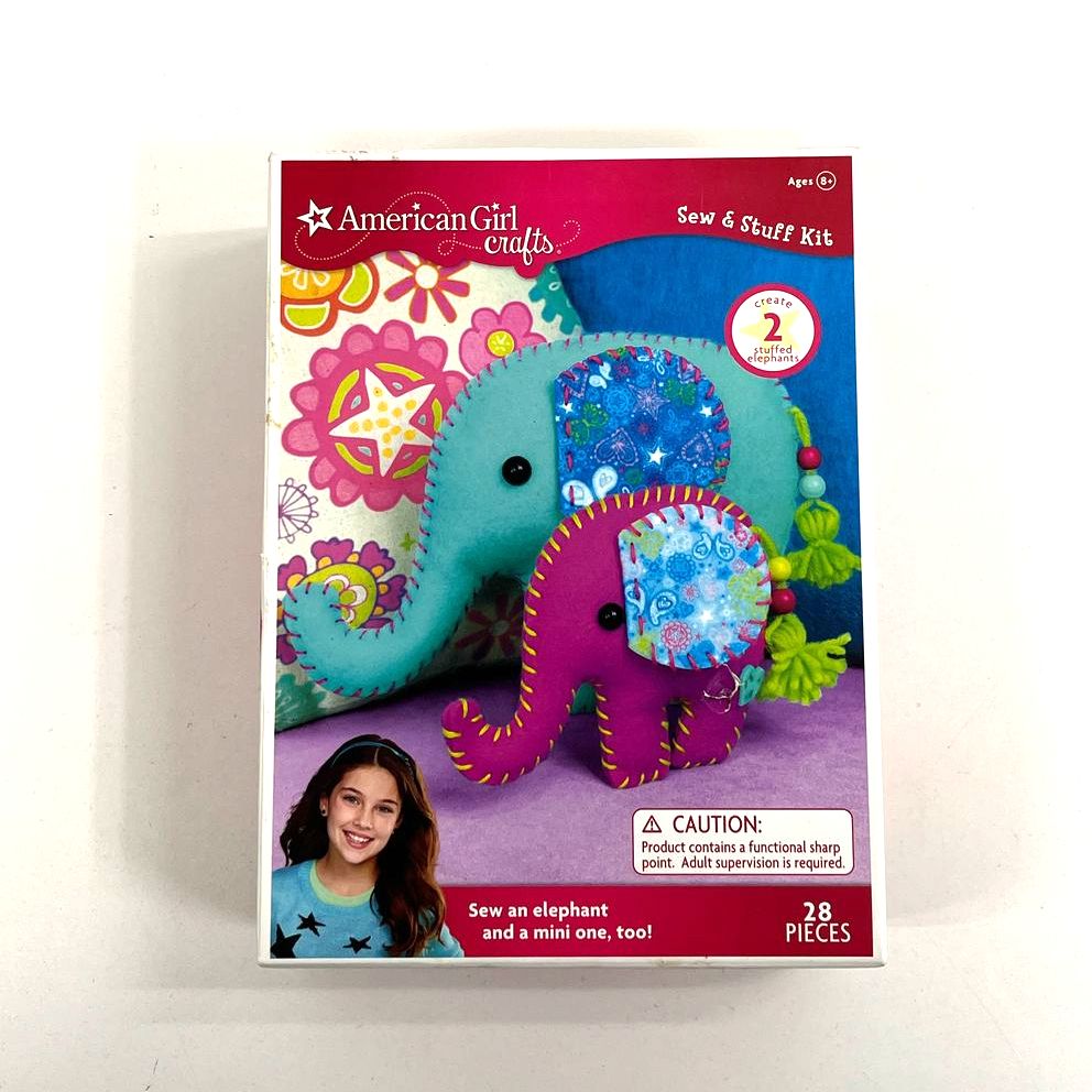 NIB Unopened American Girl Crafts Sew & Stuff Kit Stitched Felt Elephants