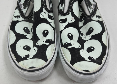 Vans Classic Slip-On Alien Ghost Glow In The Dark Skate Shoes Men's Size 11