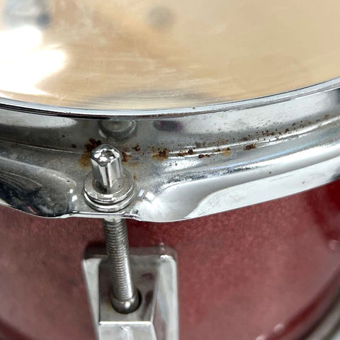 Mendini 3-Piece Junior Drum Kit Shell Pack Red Sparkle 13" Bass