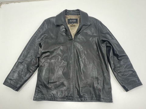 Vintage Y2K Wilsons Leather Black Thinsulate Lined Full Zip Jacket Men's M