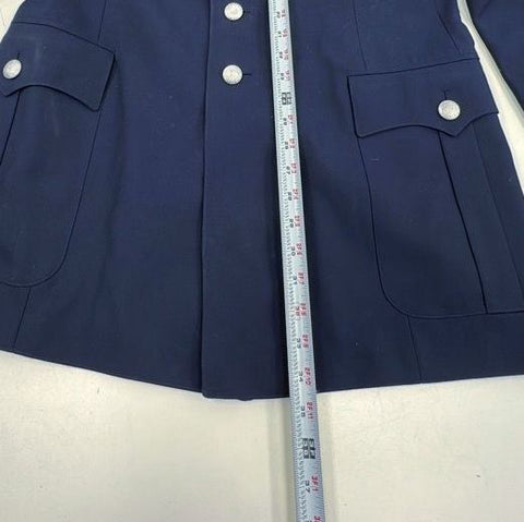 Vintage 1988 West German Luftwaffe Dress Tunic Jacket Yellow Piping Sz 42