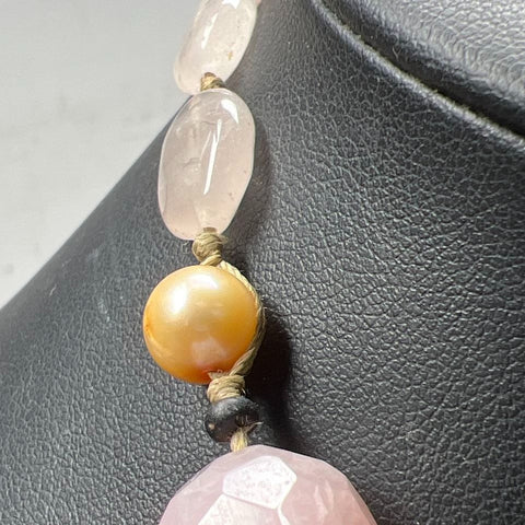 Silpada Pink Stone Pearl Beaded Necklace 75.19g