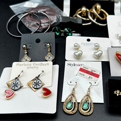 Wild Fable Style & Co Marlene VanBeek Mixed Style Earrings Jewelry Lot of 35