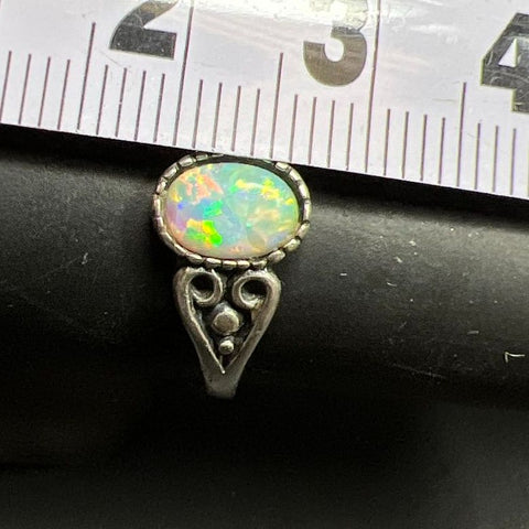 925 Sterling Silver Opal Ring Size 8.75 2.1g