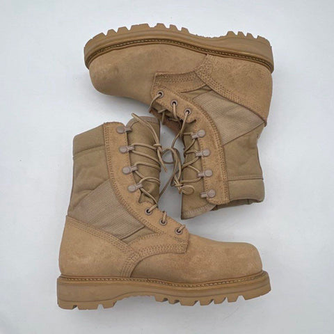 US Military Tan Suede Vibram Sole Safety Toe Combat Tactical Boots Size 6W